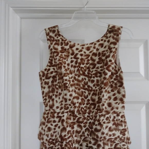 Love 21 Animal Print Peplum Dress Size Large. - Picture 2 of 8